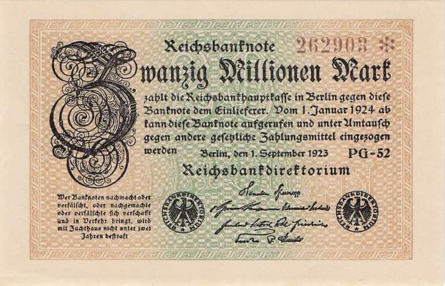 20 Millionen Mark 1923